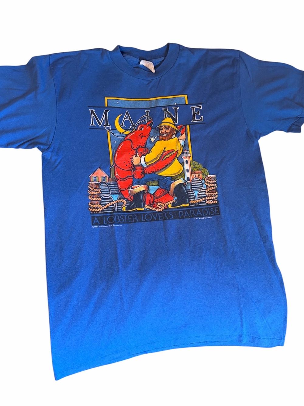 Vintage single stitch Maine Lobster t shirt size medium Made in USA 1988